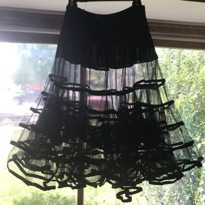 Black mesh tulle petticoat slip or skirt